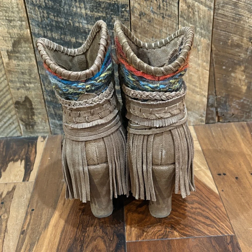 Naughty Monkey Multicolor Fringed Heeled Boots - Picture 11 of 12